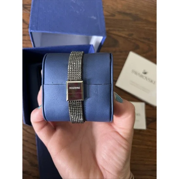 Swarovski Memories Crystal Mesh‎ Fabric Band Black Dreamy Women Watch 5200065 - Picture 5 of 7